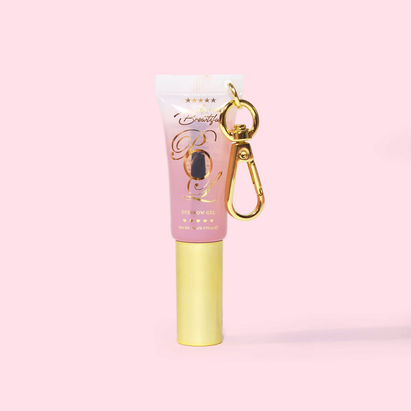 Mini tubus P.Louise Babyccino Keychain átlátszó szemöldökzselé rózsaszín alapon