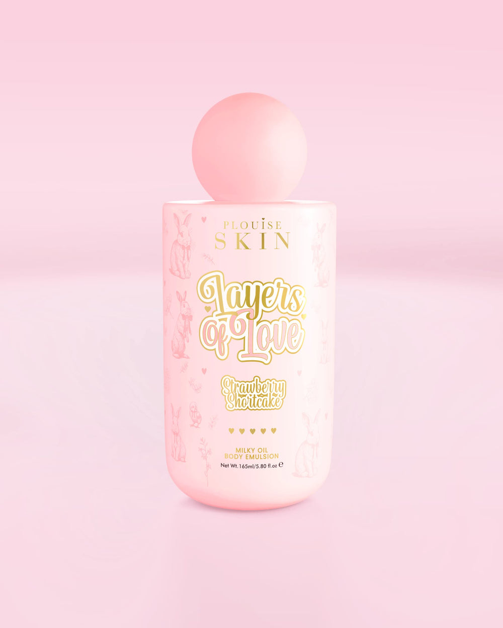 Rózsaszín üveg P.Louise Layers Of Love Milky Oil testemulzió eper sütemény illatban