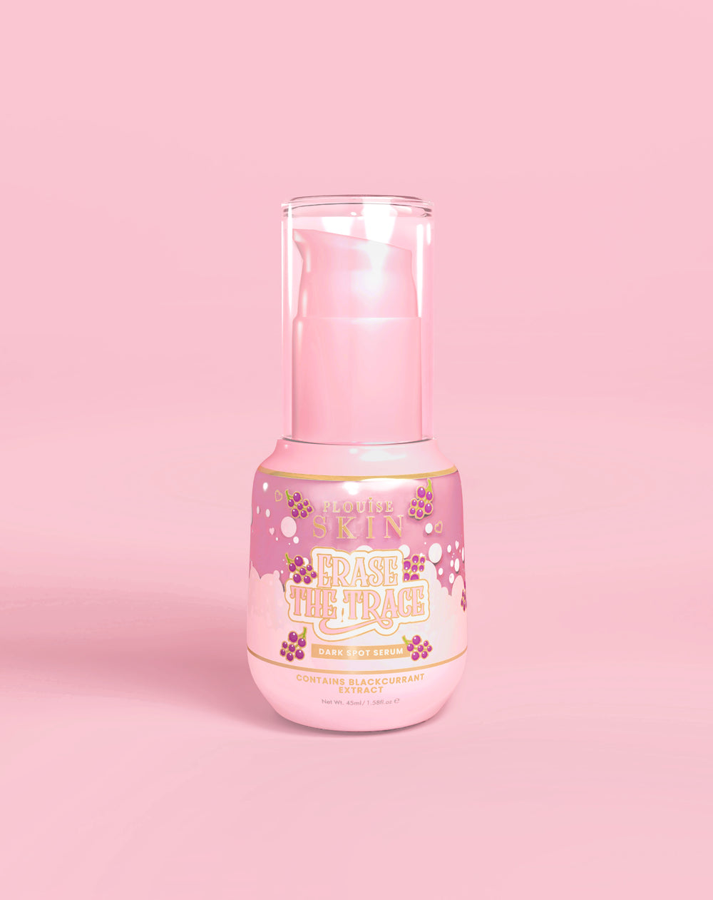 Rózsaszín üveg P. Louise Erase The Trace Dark Spot Correcting Serum, rózsaszín alapon