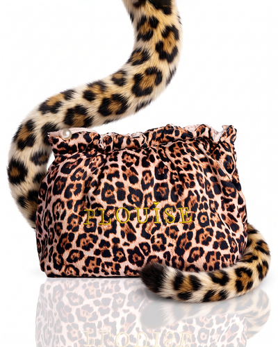 Cheetah Hot Hunt Leopard Print Frill sminktáska gyöngybojttal