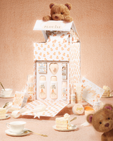 P.Louise Get Unteddy With Me Full Collection PR Box ajándék szett plüssmacikkal és teával bézs alapon