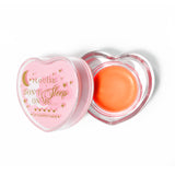 Rózsaszín, szív alakú ajak alvómaszk lehúzott fedővel, fehér alapon