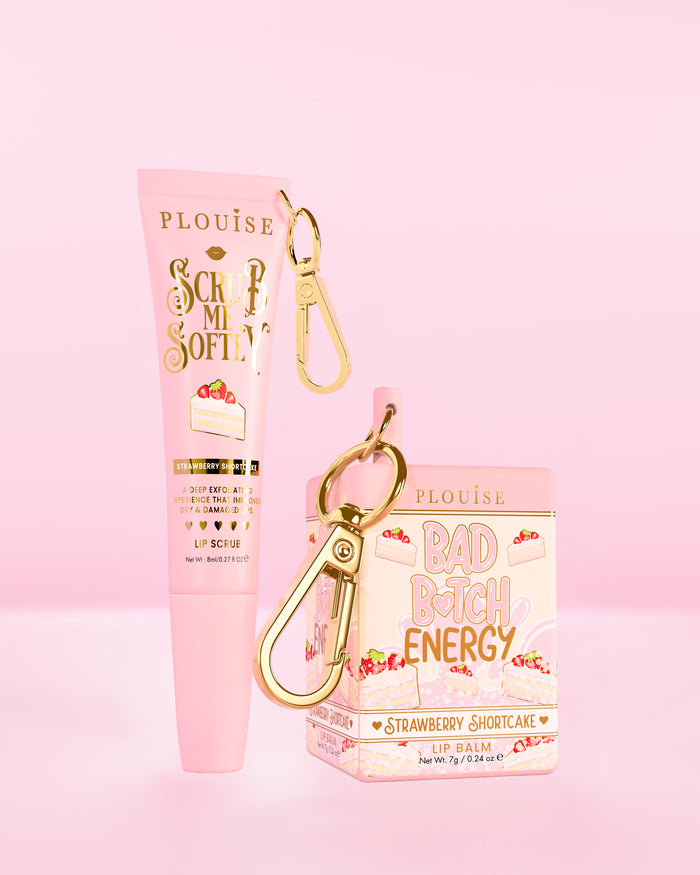P.Louise Moisture Magic Duo ajakbalzsammal és egy tubus ajakradírral, mindkettő epres sütemény illatban