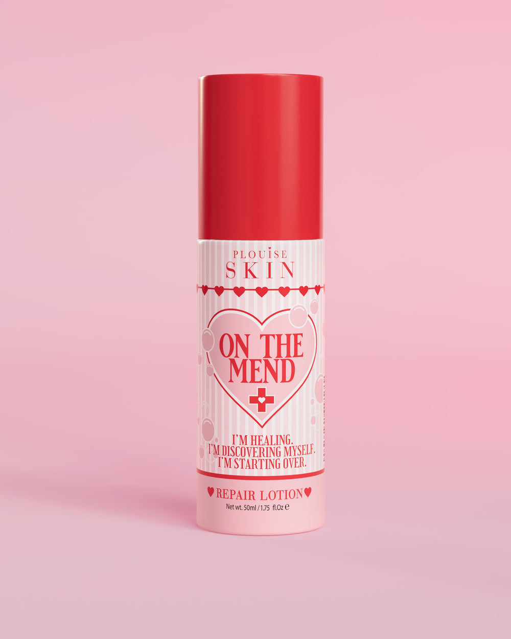 Rózsaszín és piros üveg P.Louise On The Mend Skin Barrier Repair Lotion 