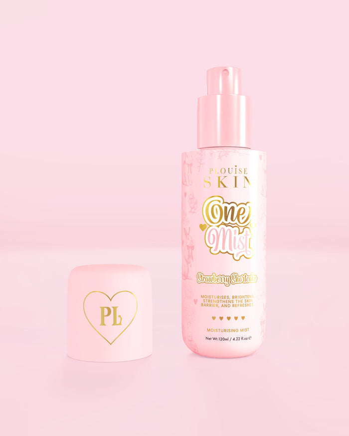 Rózsaszín üveg One Mist Moisturizing Mist eper sütemény illatban
