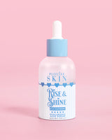 Kék-fehér üveg PLouise Rise and Shine Hyaluronic Serum kék málna színben