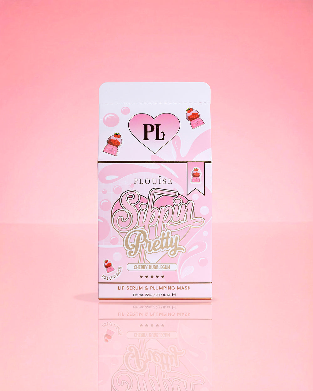 P. Louise Sippin Pretty Peptide ajakápoló szérum és kezelő Duo Cherry rágógumi csomagolás