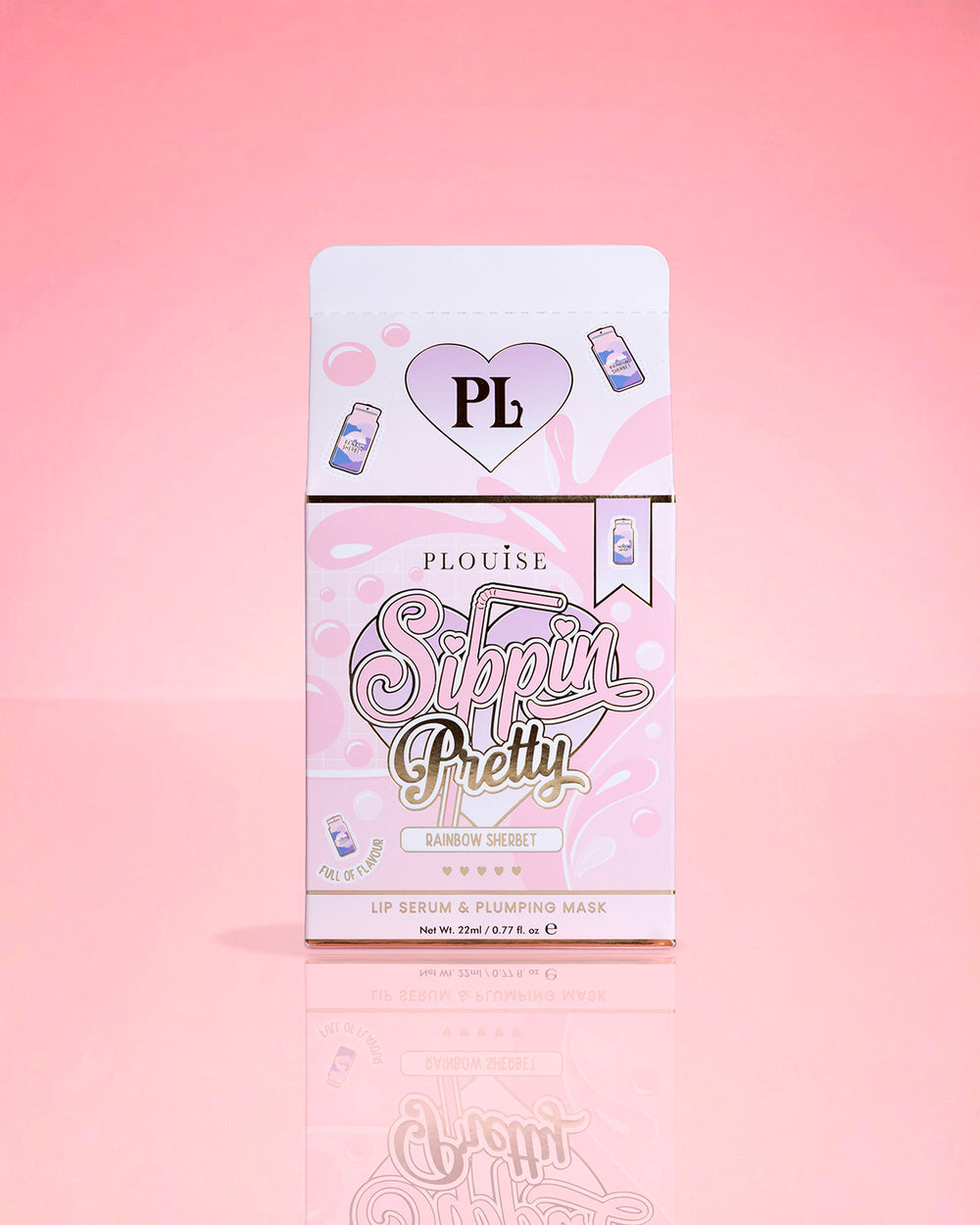 P.Louise Sippin Pretty Peptide ajakápoló szérum és kezelő Duo Rainbow Sherbet csomagolás