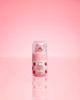 P.Louise Mini Strawberry Hair & Body Mist illat felülről, rózsaszín alapon