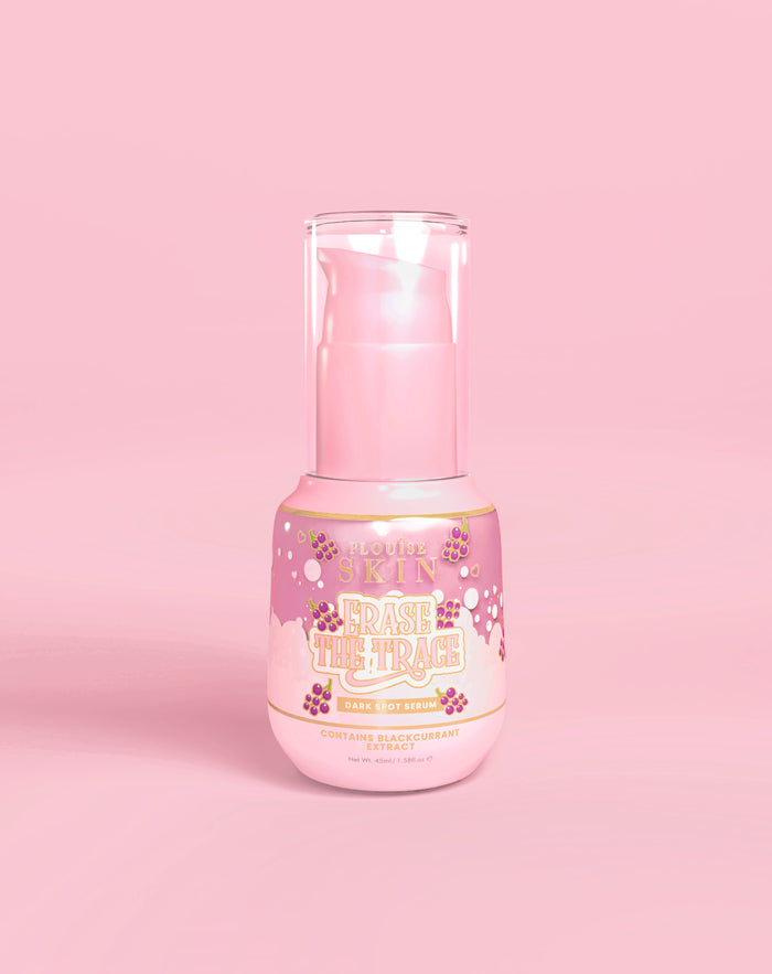 Rózsaszín üveg P. Louise Erase The Trace Dark Spot Correcting Serum, rózsaszín alapon