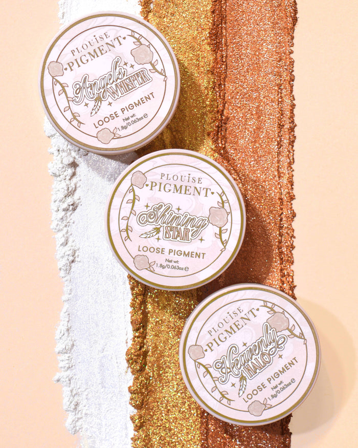 Három konténer P.Louise Stardust Secrets Loose Glitter Eyeshadow Pigments a csillogó sorok ellen minden egyes kádból